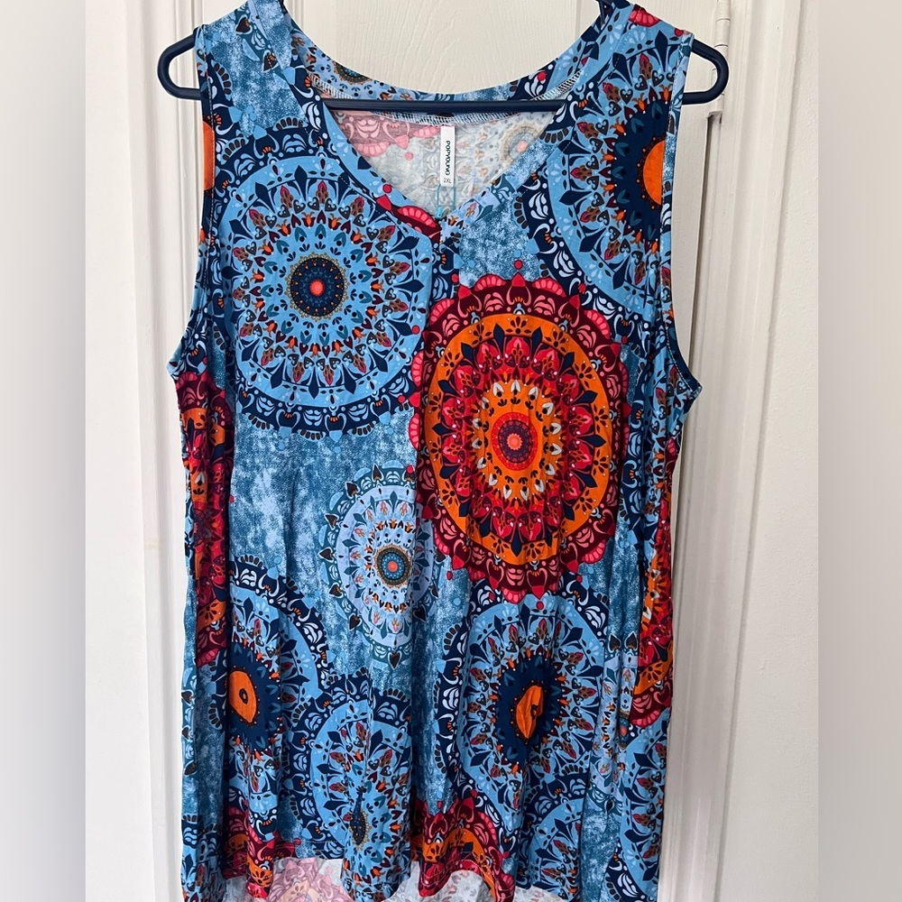 Popyoung NWT hi-low tank. Boho design. Size 2X